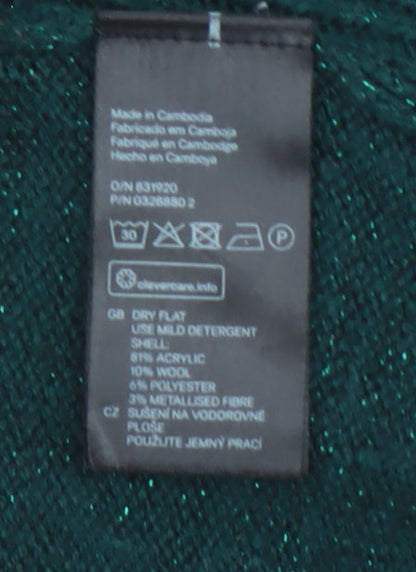 Womens UK Size 12 H&M Green Pullover Jumper