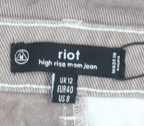 Womens UK Size 12 Missguided Relaxed Fit Mom Multicoloured Jeans