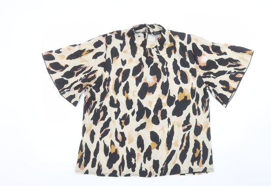 Womens UK Size 14 Boohoo Multicoloured Basic Blouse