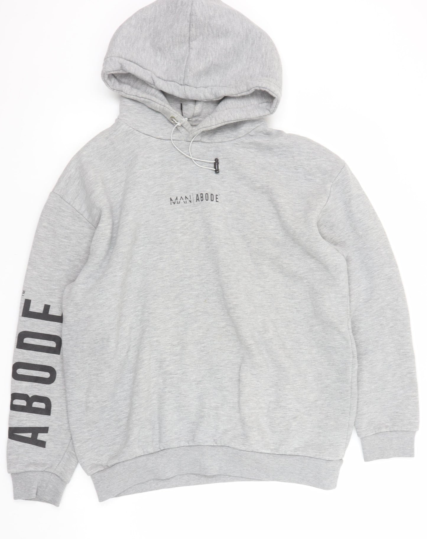 Mens UK Size L BoohooMAN Grey Pullover Hoodie