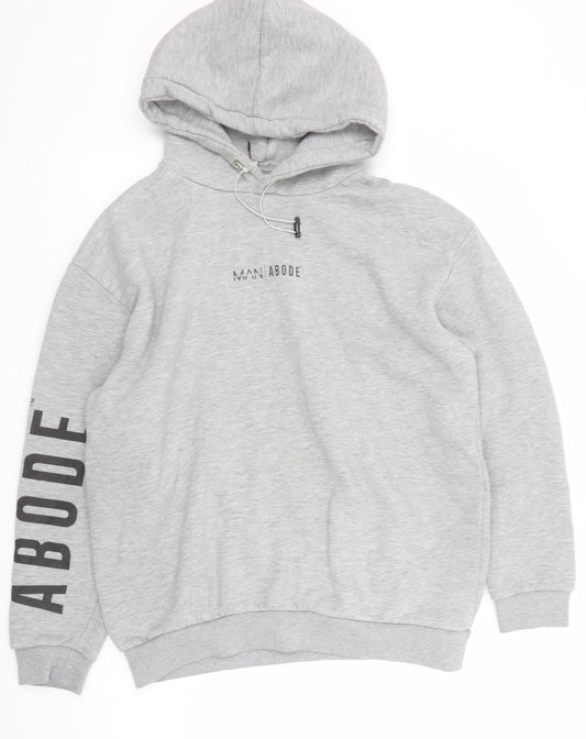 Mens UK Size L BoohooMAN Grey Pullover Hoodie