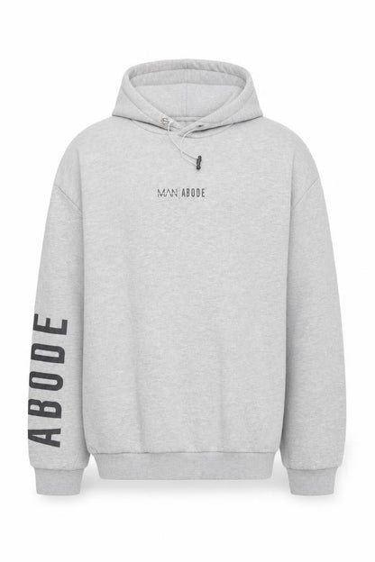 boohooMAN Men’s Grey Pullover Hoodie L Logo Print Fleece