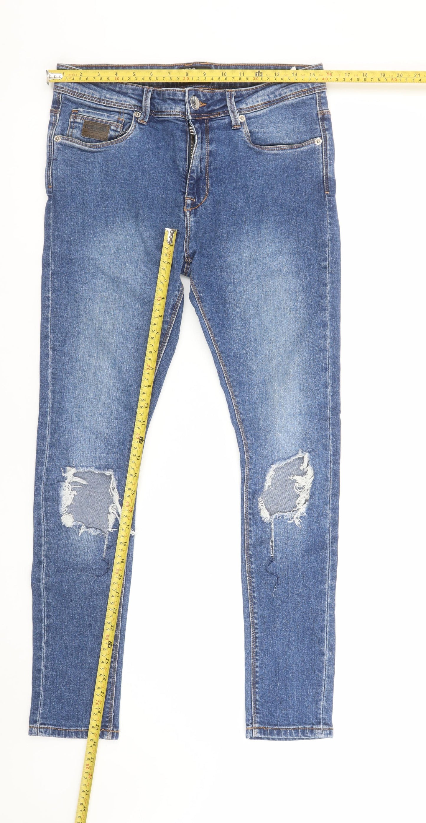 Mens UK Size 30R Voi Jeans Co Slim Fit Skinny Blue Jeans