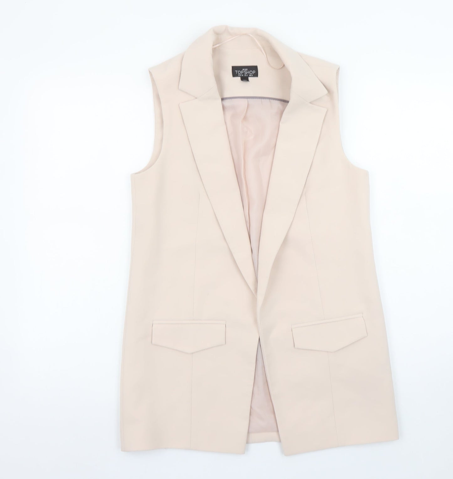Womens UK Size 8 Topshop Petites Beige Suit Waistcoat