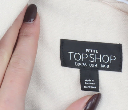Womens UK Size 8 Topshop Petites Beige Suit Waistcoat