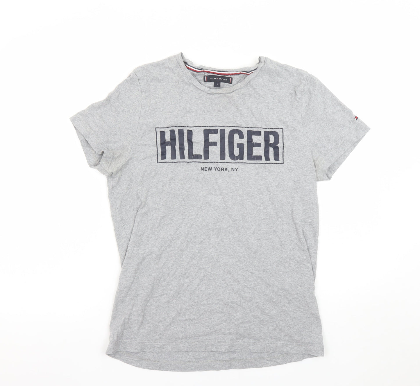 Womens UK Size S Tommy Hilfiger Grey Basic T-Shirt