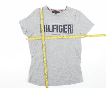 Womens UK Size S Tommy Hilfiger Grey Basic T-Shirt