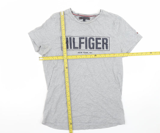Womens UK Size S Tommy Hilfiger Grey Basic T-Shirt