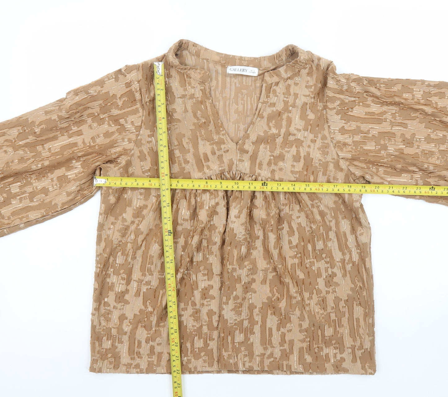Womens UK Size S Gallery Beige Tunic Blouse