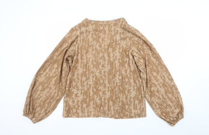 Womens UK Size S Gallery Beige Tunic Blouse