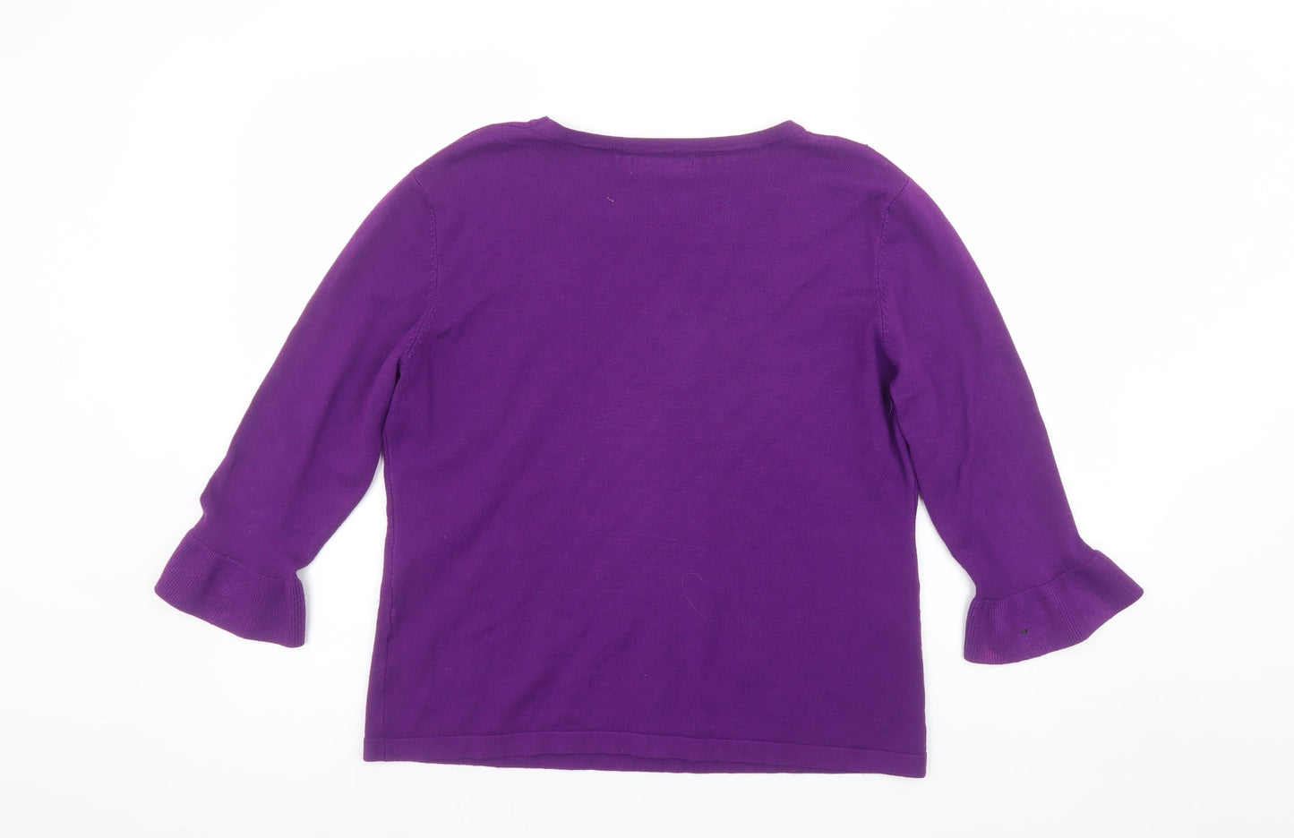 Womens UK Size M/L BASSINI Purple Pullover Jumper
