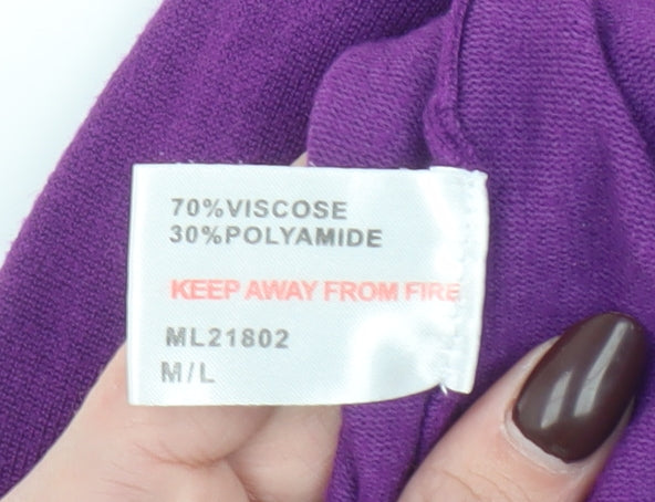 Womens UK Size M/L BASSINI Purple Pullover Jumper