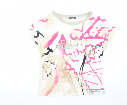 Womens UK Size 14 FRANK WALDER Multicoloured Basic T-Shirt