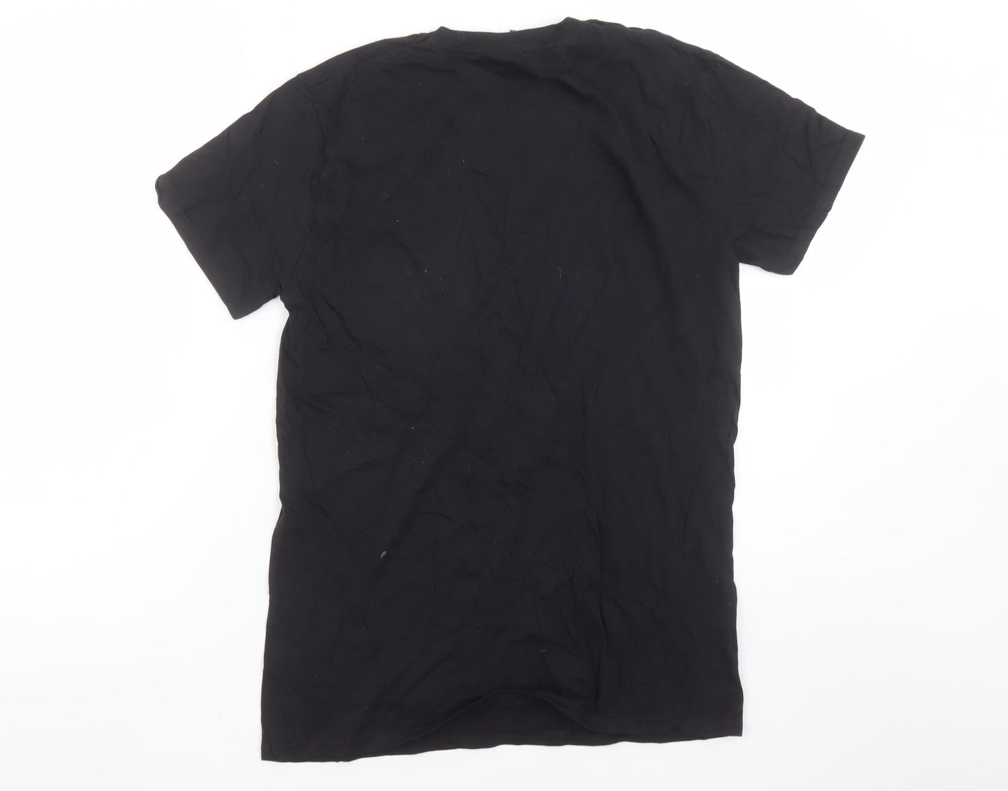 Womens UK Size M Fruit of the Loom Black Basic T-Shirt