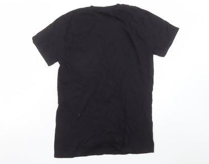 Womens UK Size M Fruit of the Loom Black Basic T-Shirt