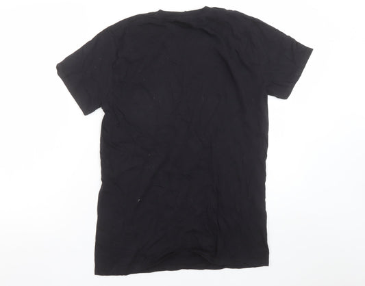 Womens UK Size M Fruit of the Loom Black Basic T-Shirt
