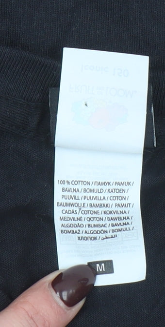 Womens UK Size M Fruit of the Loom Black Basic T-Shirt