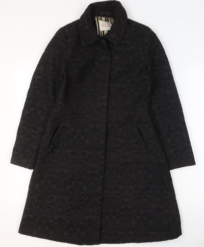 Principles Petite by Ben de Lisi Women's Black Floral Jacquard Long Coat Size 8