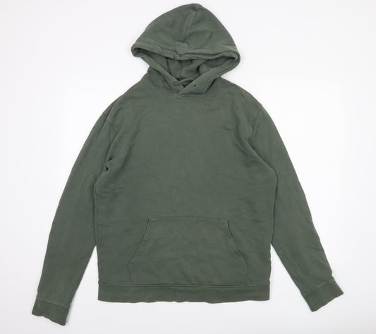Mens UK Size S Topman Green Pullover Hoodie