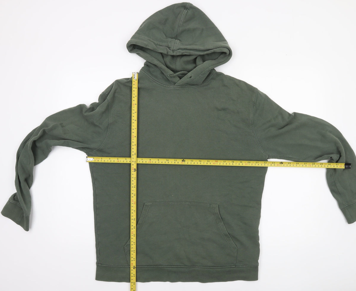 Mens UK Size S Topman Green Pullover Hoodie