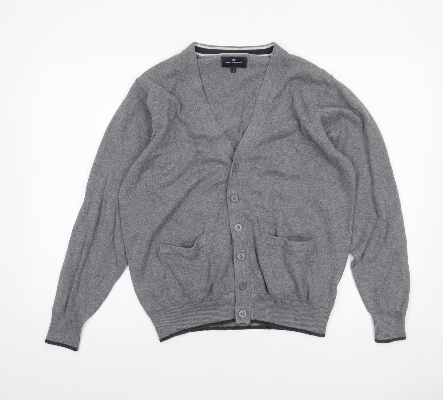Marks and Spencer Blue Harbour Men’s Grey Cotton Cardigan M