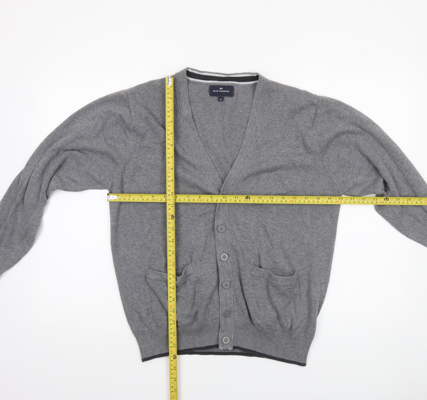 Marks and Spencer Blue Harbour Men’s Grey Cotton Cardigan M