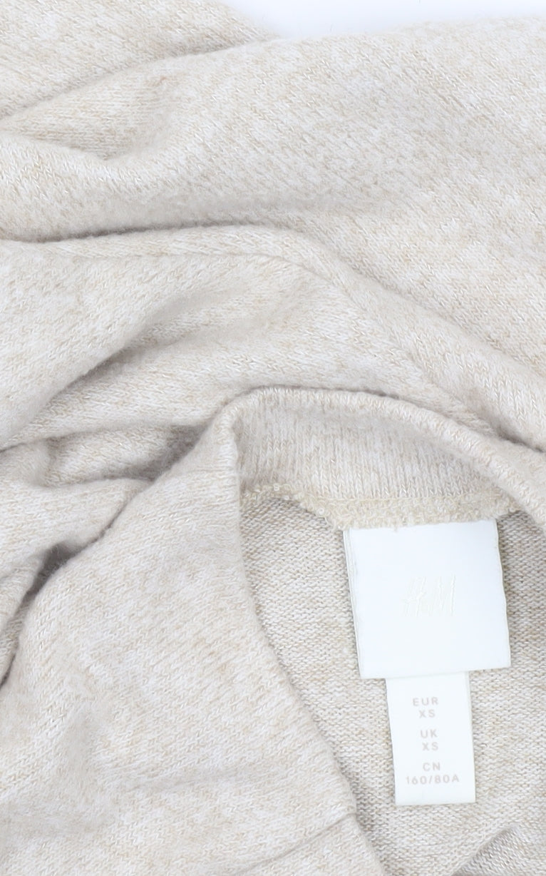 Womens UK Size XS H&M Beige Pullover Jumper