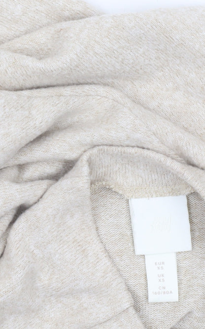 Womens UK Size XS H&M Beige Pullover Jumper