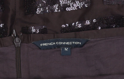 Womens UK Size 12 French Connection Straight & Pencil Satin Skirt