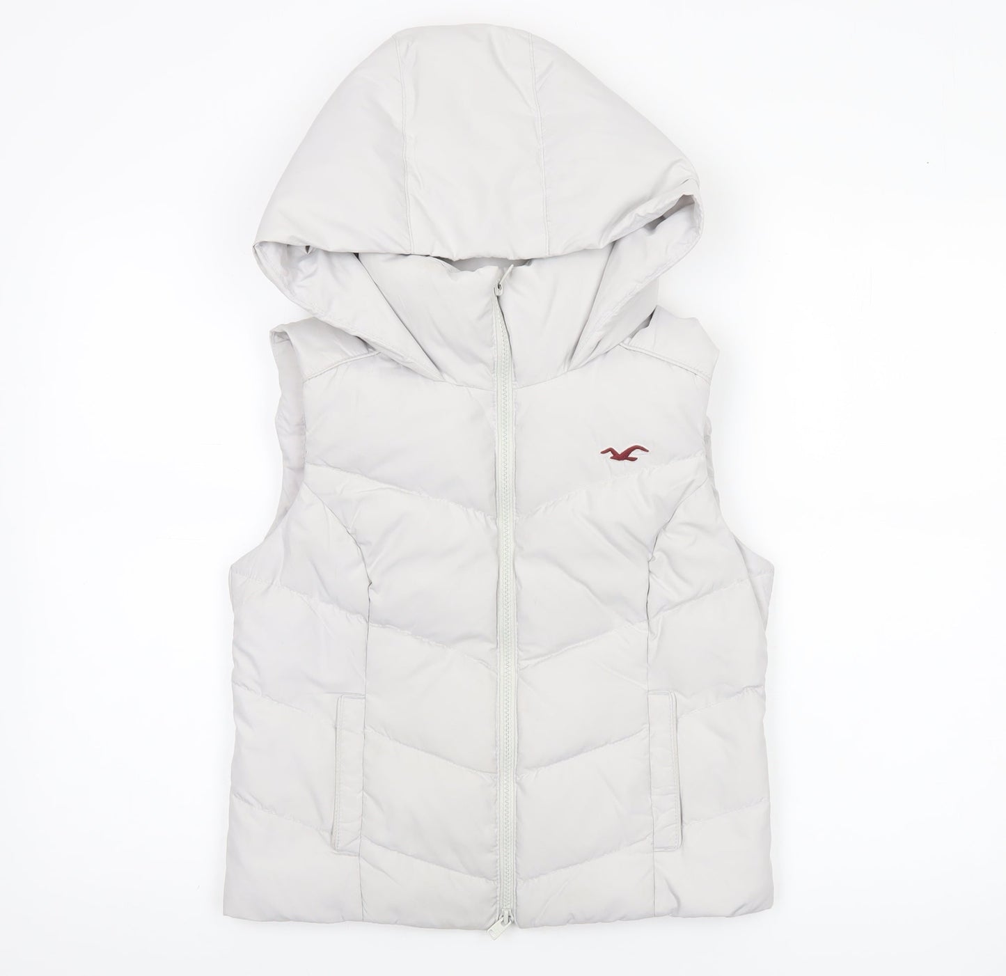 Womens UK Size S Hollister White Puffer Jacket