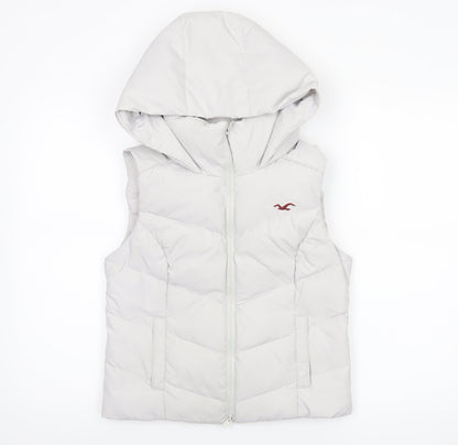 Womens UK Size S Hollister White Puffer Jacket