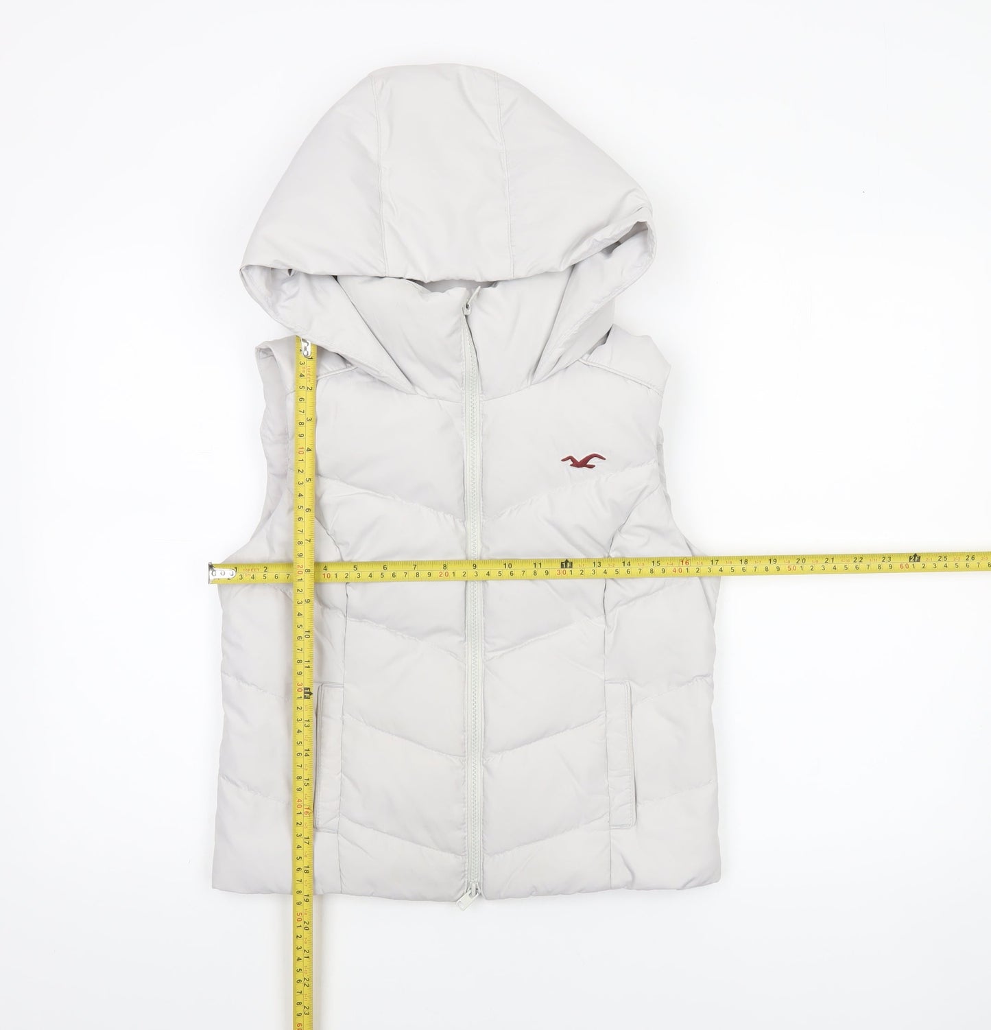 Womens UK Size S Hollister White Puffer Jacket