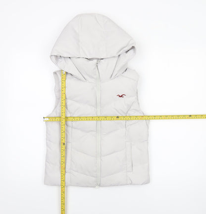 Womens UK Size S Hollister White Puffer Jacket