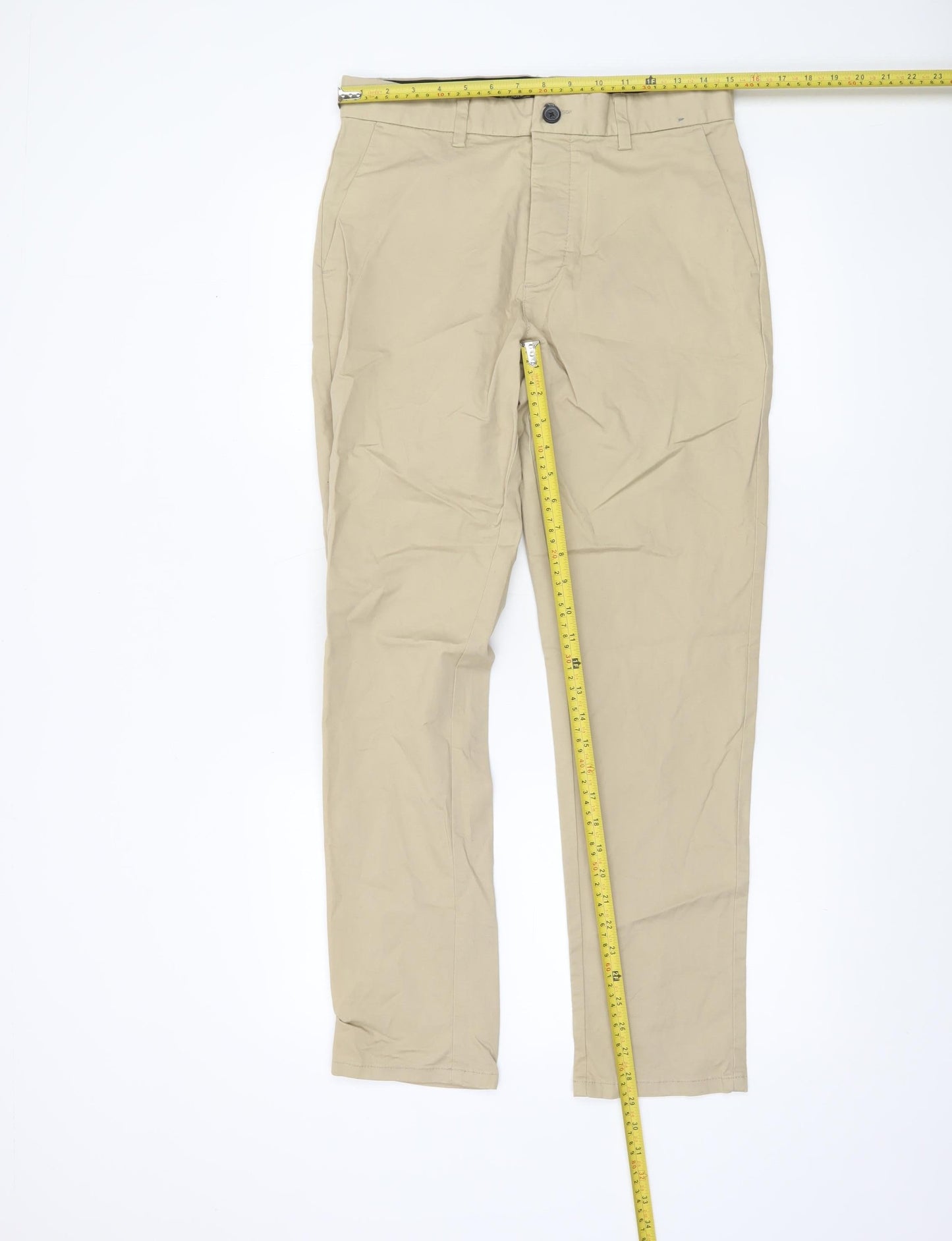 Mens UK Size M denim co. Slim Fit Chino Beige Trousers