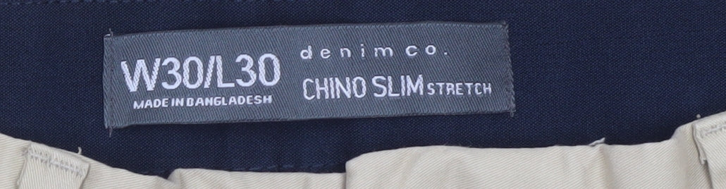 Mens UK Size M denim co. Slim Fit Chino Beige Trousers