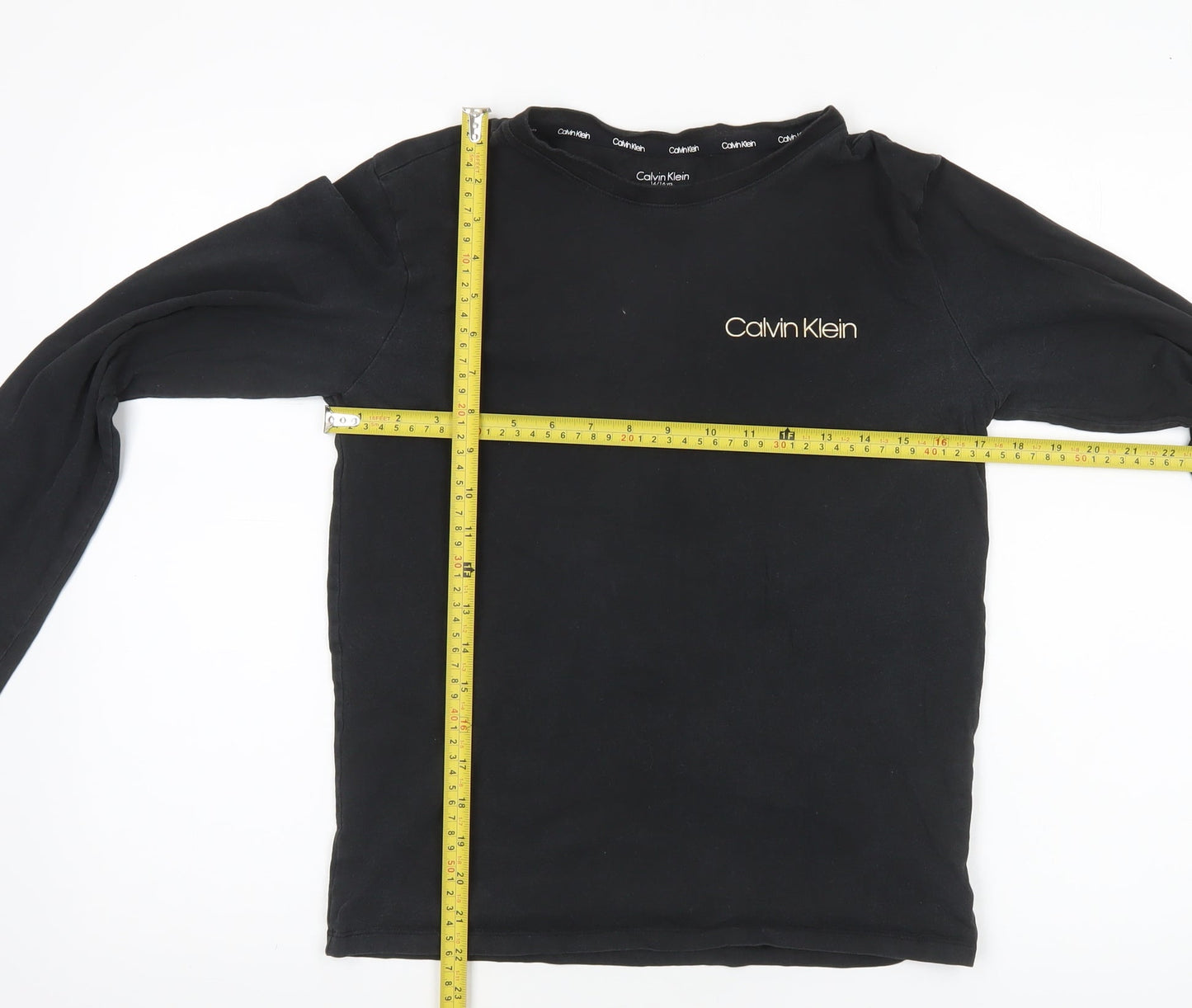 Boys UK Size 14-16 Years Calvin Klein Black Basic T-Shirt
