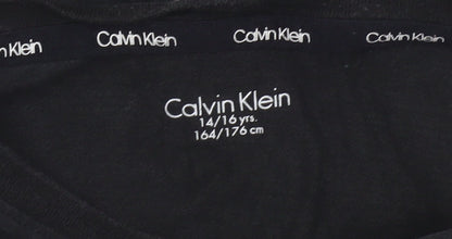Boys UK Size 14-16 Years Calvin Klein Black Basic T-Shirt