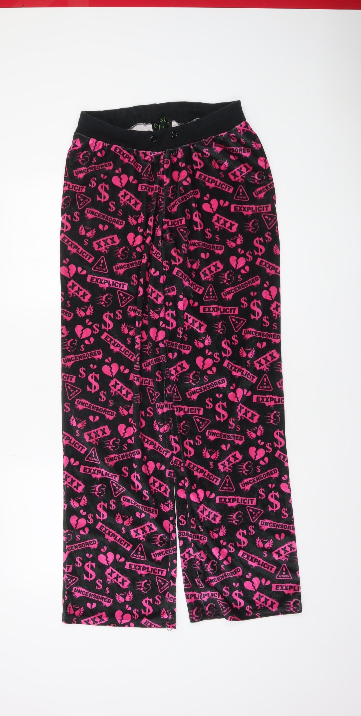 Womens UK Size M Club Exx Regular Fit Sweatpants Black Trousers