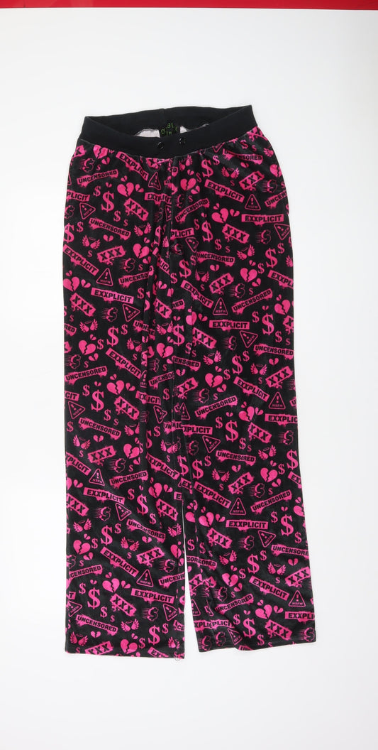 Womens UK Size M Club Exx Regular Fit Sweatpants Black Trousers
