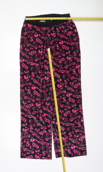 Womens UK Size M Club Exx Regular Fit Sweatpants Black Trousers