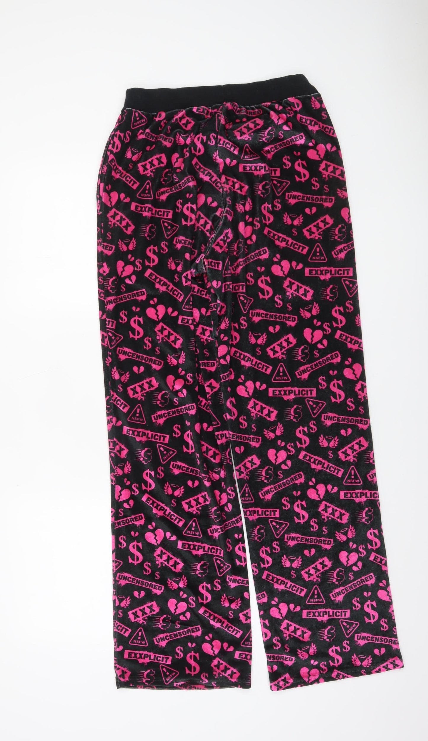 Womens UK Size M Club Exx Regular Fit Sweatpants Black Trousers