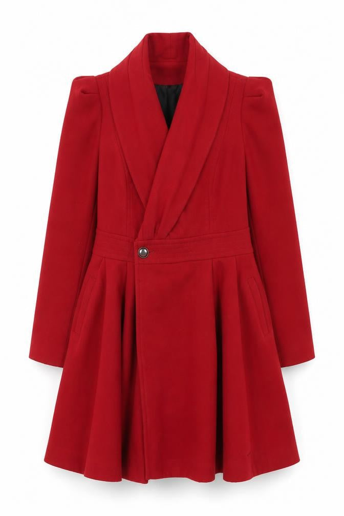 Womens UK Size 16 New Look Red Overcoat