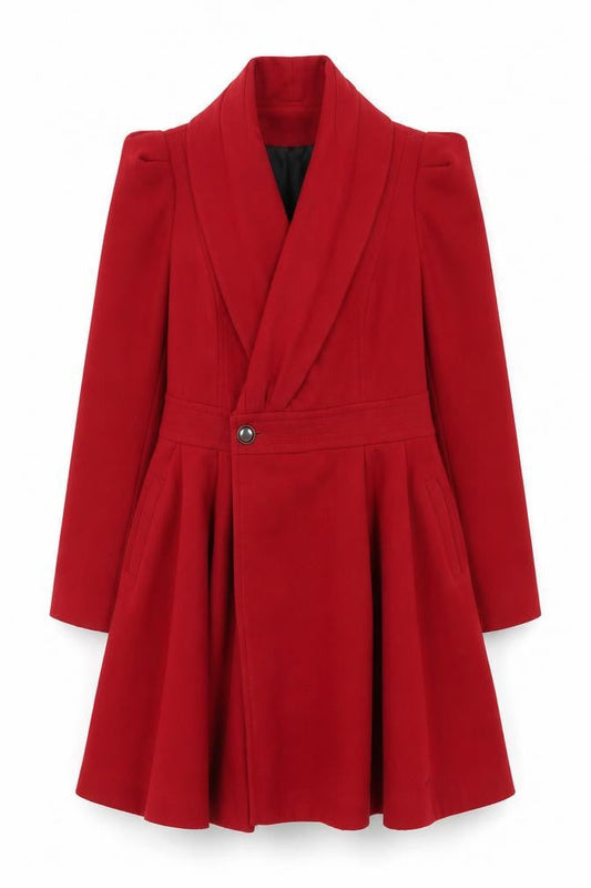 Womens UK Size 16 New Look Red Overcoat