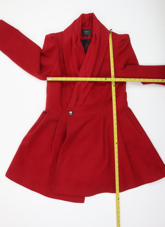 Womens UK Size 16 New Look Red Overcoat
