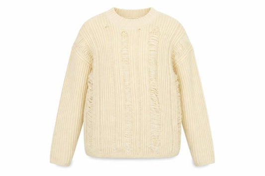 Front view of ASOS DESIGN Women’s Beige Chunky Knit Crew Neck Jumper, size UK 4