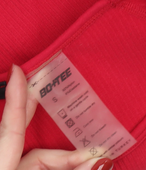 Womens UK Size S BO+TEE Red Gym & Training Yoga Running & Jogging T-Shirt
