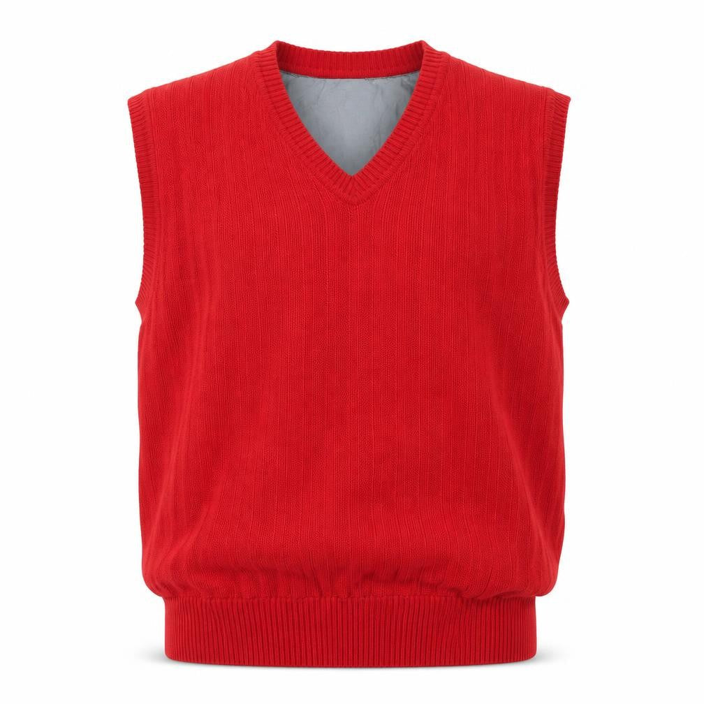 Mens UK Size L Oscar Jacobson Red Vest Jumper