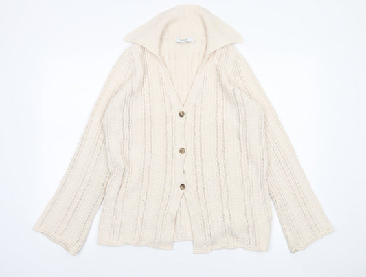 Womens UK Size S NEXT Beige Cardigan Jumper