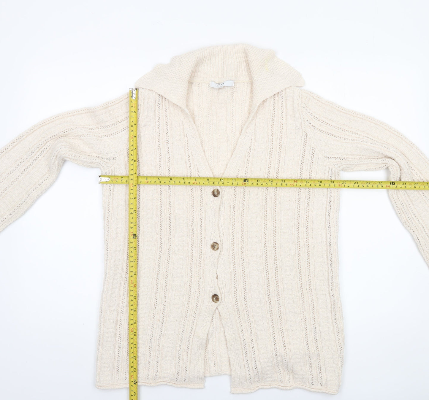 Womens UK Size S NEXT Beige Cardigan Jumper