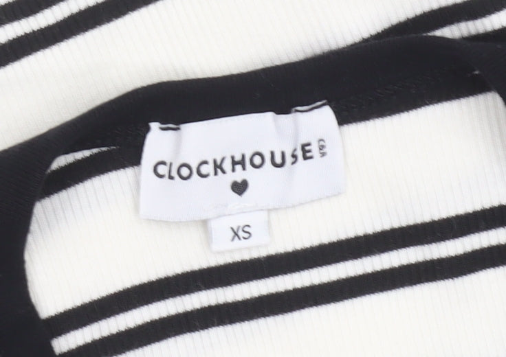 Womens UK Size XS Clockhouse White Cropped Tank